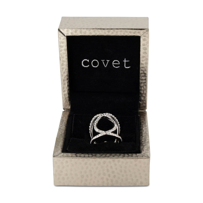 Covet Rhodium Infinity Pave Silver Ring - Size 5