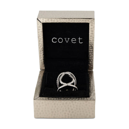 Covet Rhodium Infinity Pave Silver Ring - Size 5