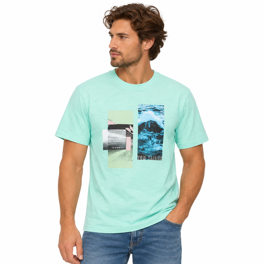 Tom Tailor Spring Journey Print Men's T-Shirt 100% Cotton