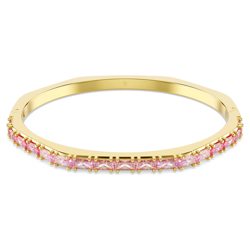 Matrix Pink Zirconia Bangle | 18K Gold Finish