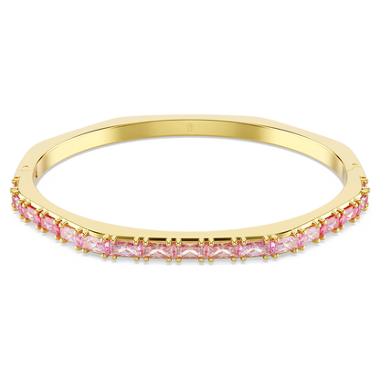 Matrix Pink Zirconia Bangle | 18K Gold Finish