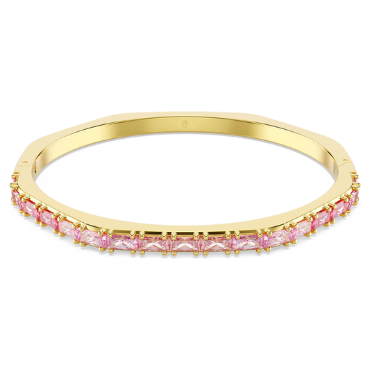 Matrix Pink Zirconia Bangle | 18K Gold Finish