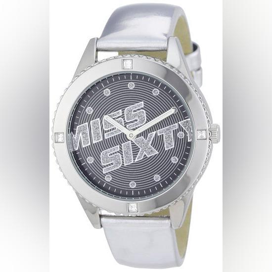 Miss Sixty Silver Ladies Watch with Leather Strap (Blemished Box)