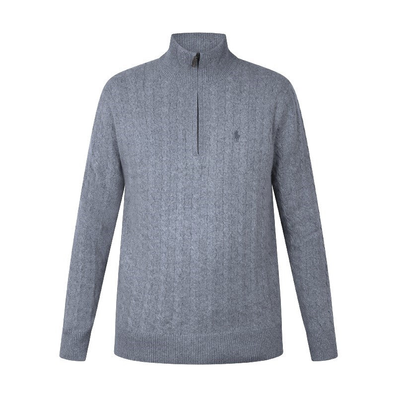 Polo Ralph Lauren Half Zip Cable Knit Jumper Grey