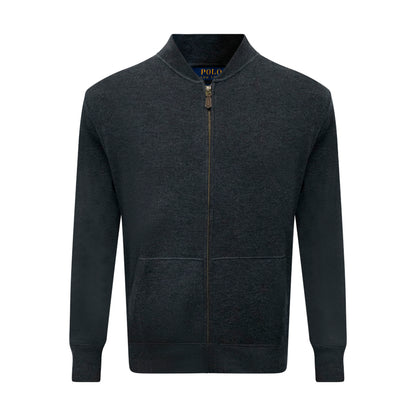 Ralph Lauren Men's Merino Wool Full Zip Jumper Grey 