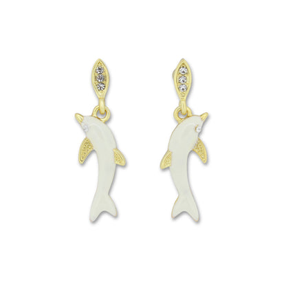 Khloelle White Dolphin Earrings LC0070828