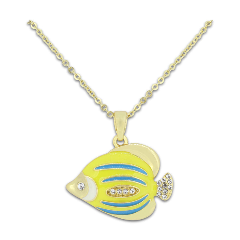 Khloelle Yellow and Blue Fish Necklace LC0070846