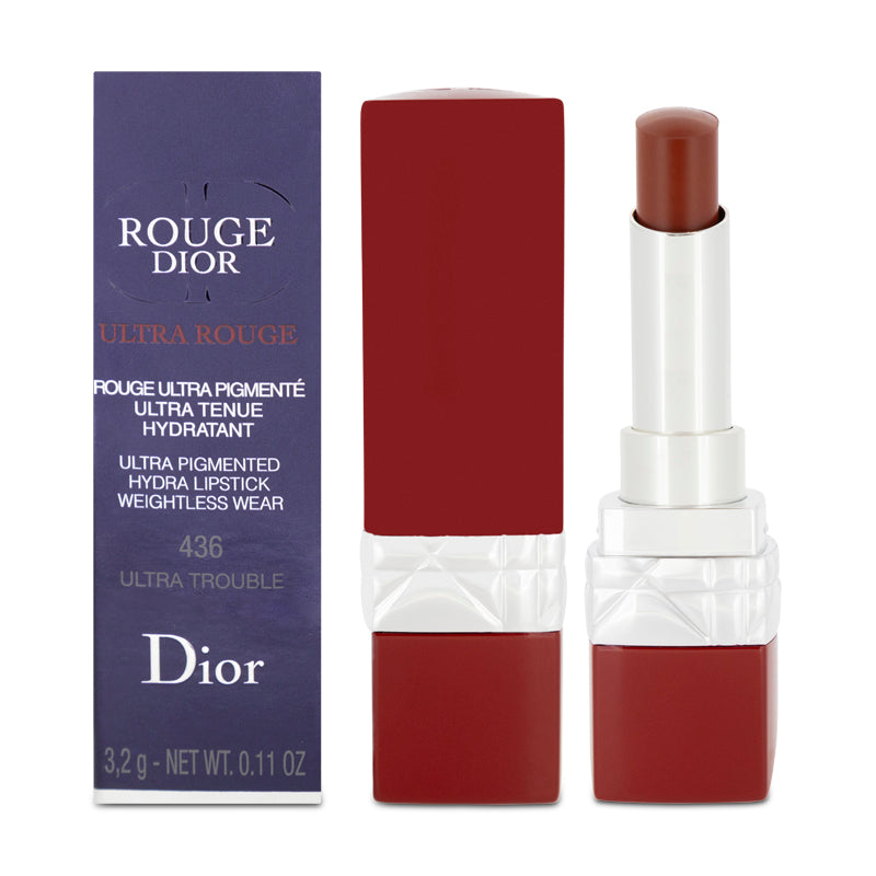 Dior Rouge Red Lipstick Ultra Rouge 436 Ultra Trouble