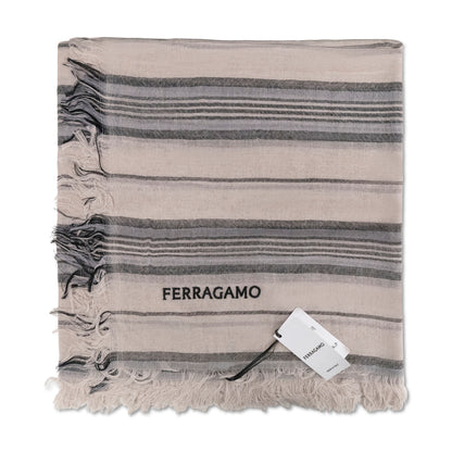 Salvatore Ferragamo St Righeman Striped Scarf Stone