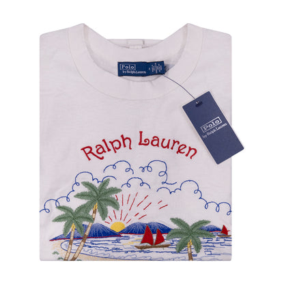 Ralph Lauren Polo Beach Linen Oversized T-Shirt Antique Cream Women's