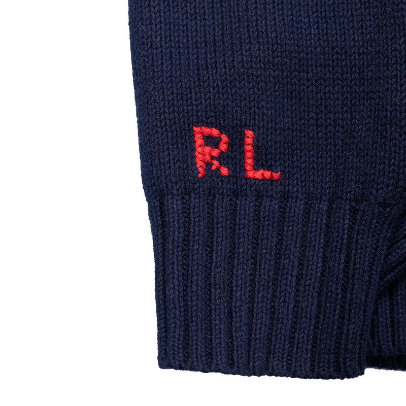 Ralph Lauren Polo Bear Cotton Jumper Navy Women's