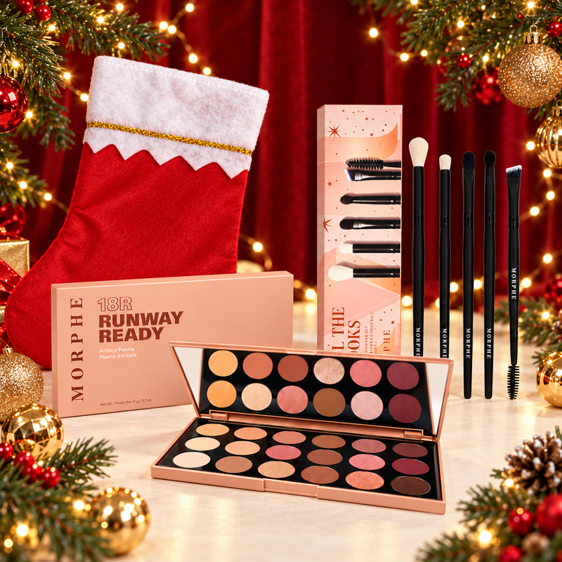 Morphe Runway Ready palette and five-piece eye brush gift set with one Christmas stocking