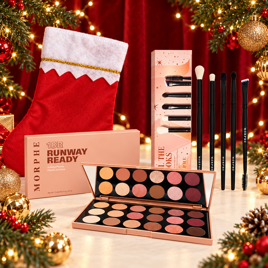 Morphe Runway Ready palette and five-piece eye brush gift set with one Christmas stocking
