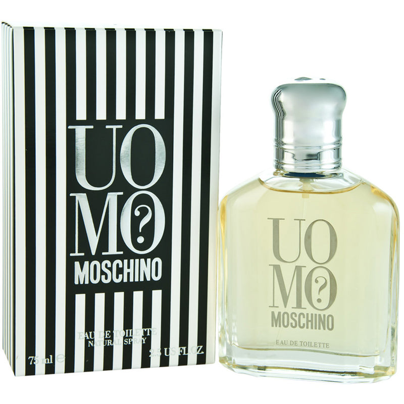 Moschino Uomo 75ml Eau De Toilette bottle and box on white background