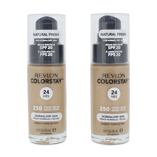 Revlon Colorstay Makeup Natural Finish 250 Fresh Beige 30ml x 2