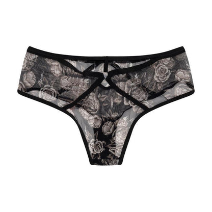 Victoria's Secret Novelty Cheeky Knickers Floral Black