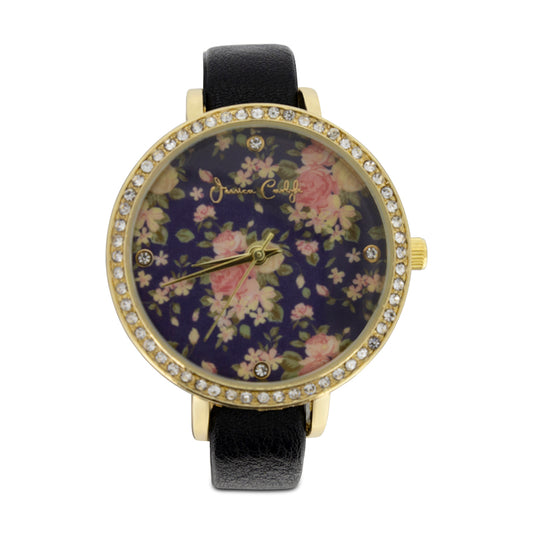 Jessica Carlyle Blue Flowered Background Watch 1666