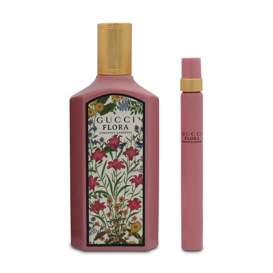 Gucci Flora Gorgeous Gardenia 100ml Eau De Parfum & 10ml Travel Spray (Blemished Box)