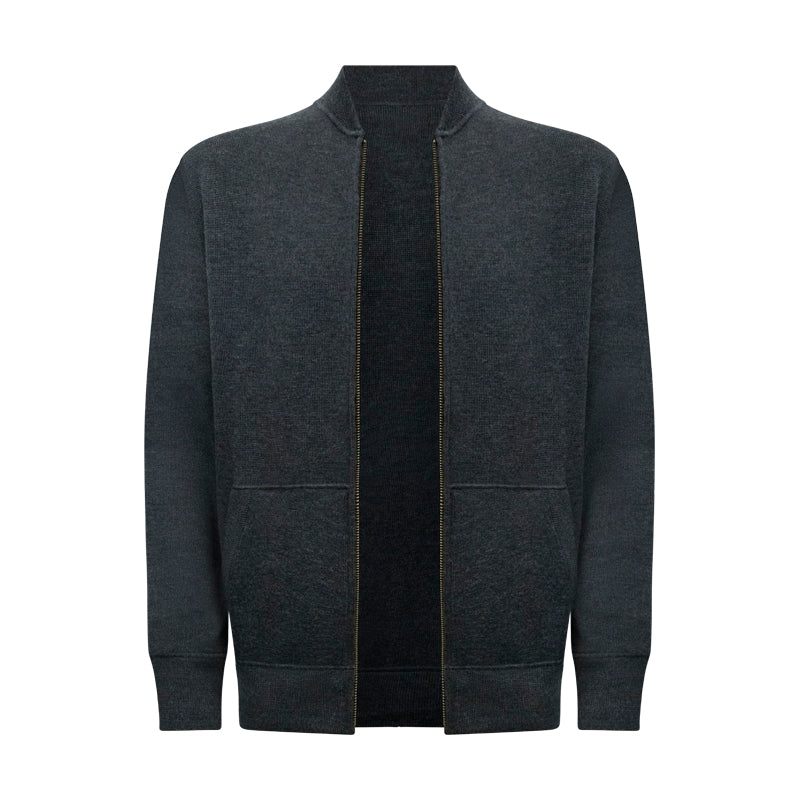 Ralph Lauren Men's Merino Wool Full Zip Jumper Grey 