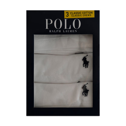 Ralph Lauren Polo Classic Cotton Crews T-Shirt White Medium 3 Pack