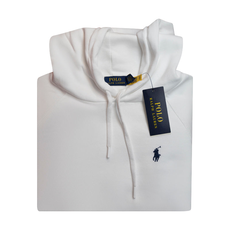  Ralph Lauren Polo Womens White Fleece Pullover Hoodie