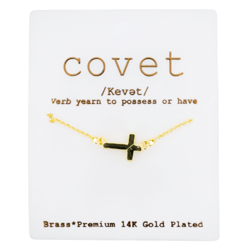 Covet Gold Cross Pendant Necklace DF3140G