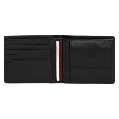 Tommy Hilfiger Men's Leather Wallet Coin & Card Black