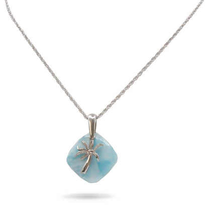 Marahlago Larimar Adalia Palm Sterling Silver Necklace