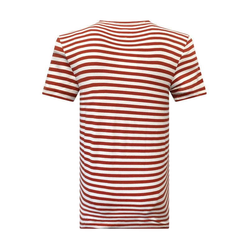 Tommy Hilfiger Men's Striped T-Shirt Cinnabar Red & White