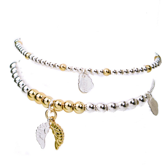 Estella Bartlett Angel Wings Silver & Gold Bracelet Duo