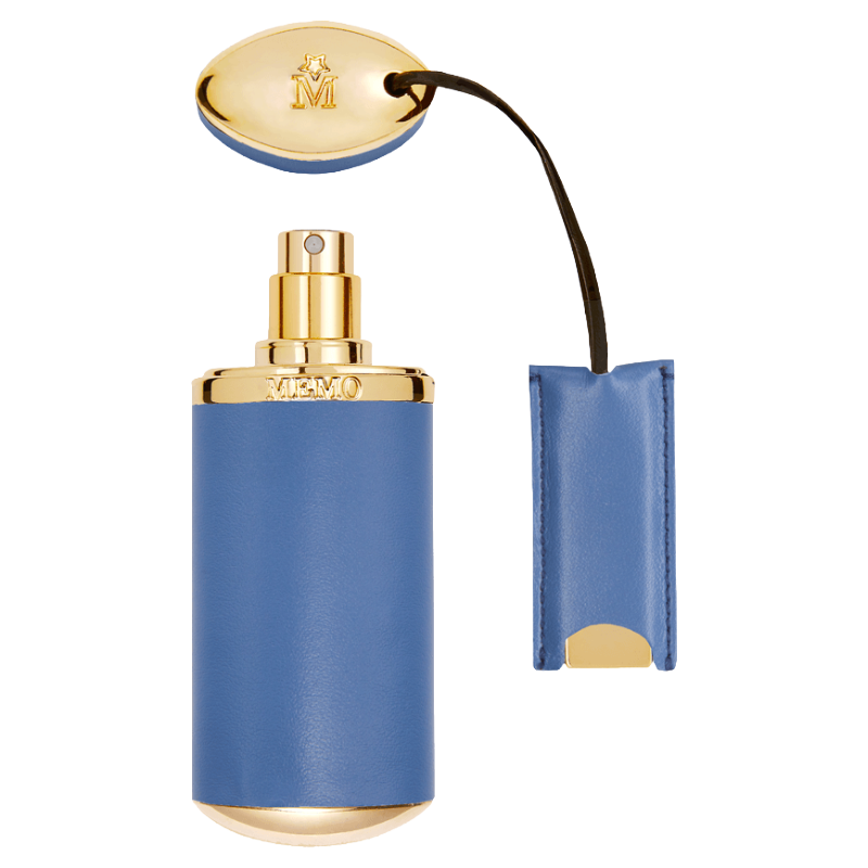 Memo Paris Leather Covered Travel Case For Perfume Waterfall Blue