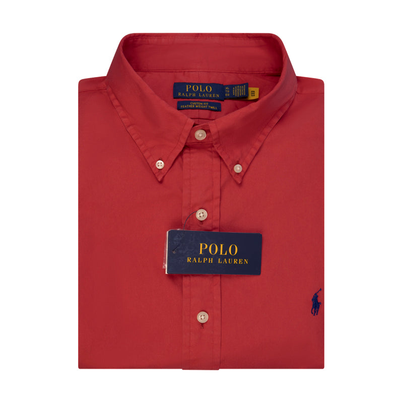 Ralph Lauren Polo Custom Fit Shirt Red 