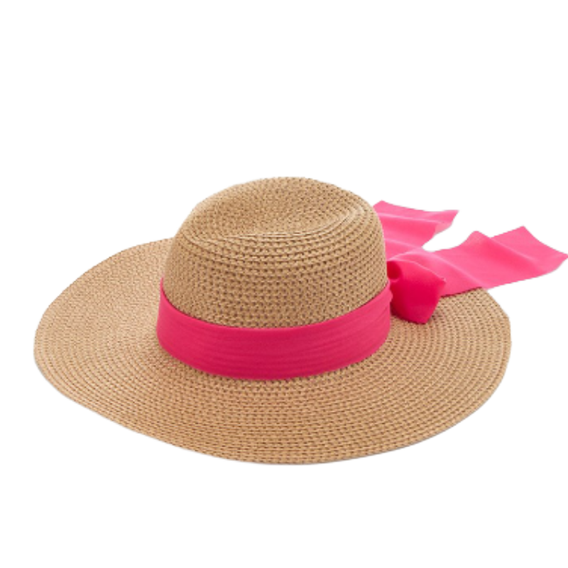 LASCANA Women's Straw Hat Beige/Pink A35250219 | Summer Sun Hat