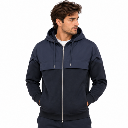 Hugo Boss Steele 406 Men's Full Zip Hoodie Dark Blue