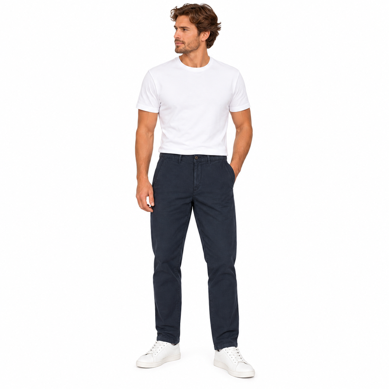 Hugo Boss Navy Tapered Fit Trousers