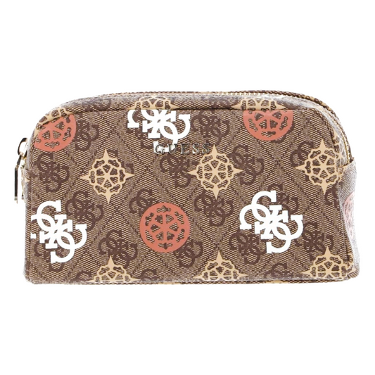 Guess Double Compartment Toiletry Travel Bag Logo 4G Brown PW7446P