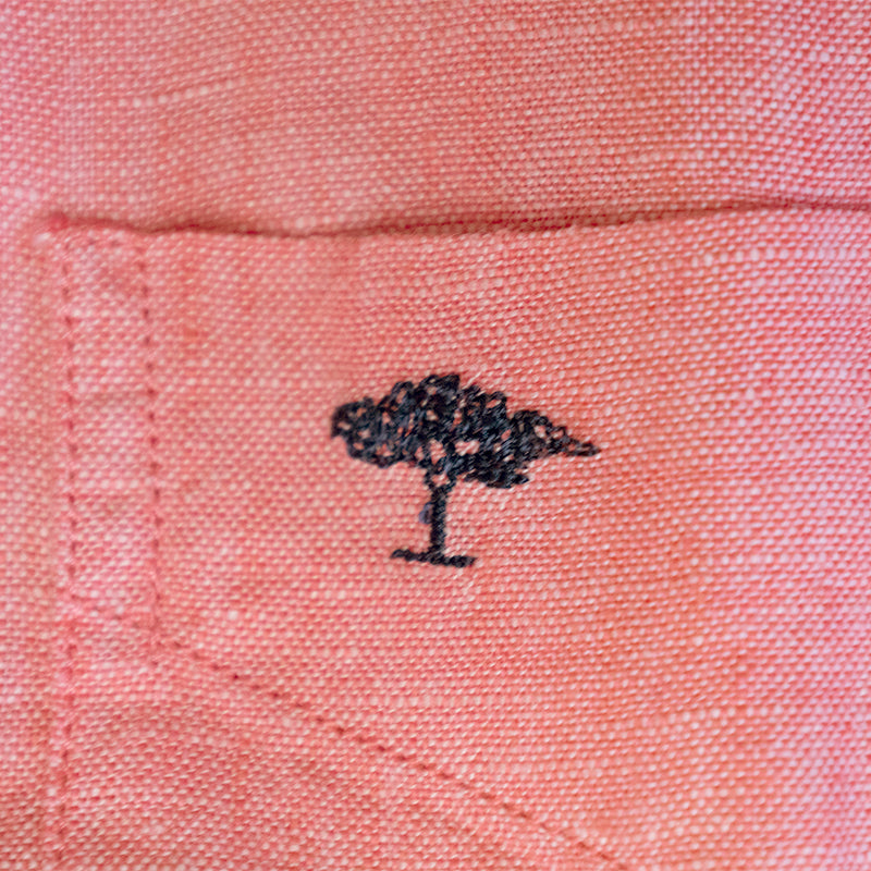 Fynch-Hatton Men's Linen Shirt Coral Medium