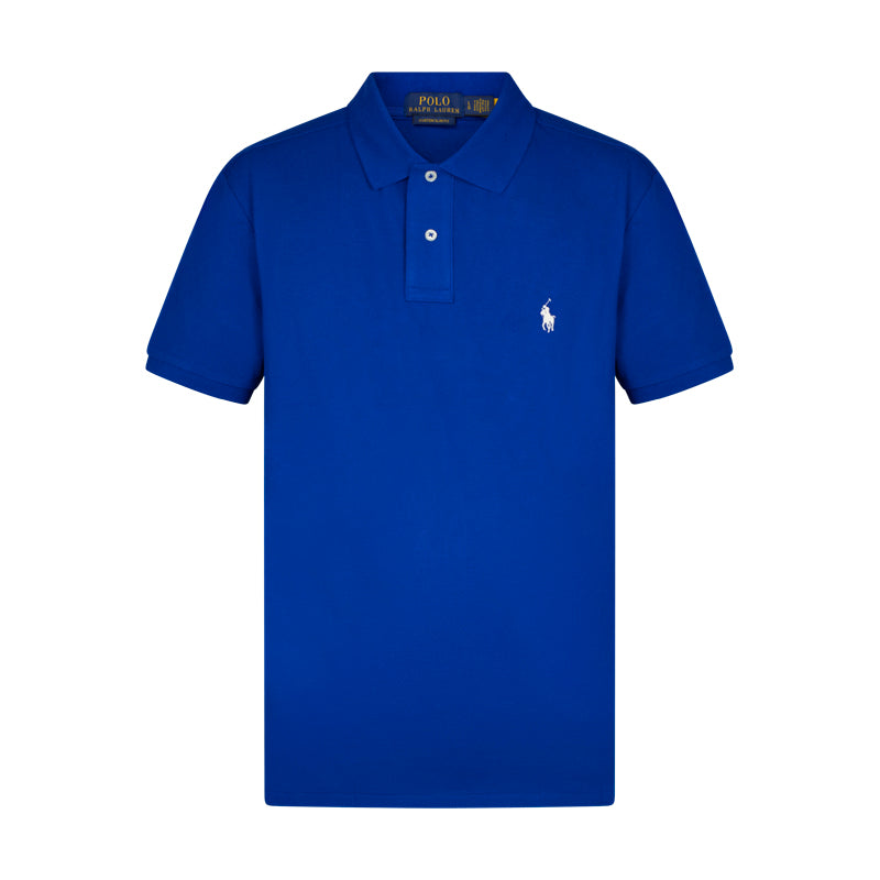 Ralph Lauren Polo Custom Slim Fit Mesh Polo Shirt Blue