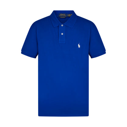 Ralph Lauren Polo Custom Slim Fit Mesh Polo Shirt Blue