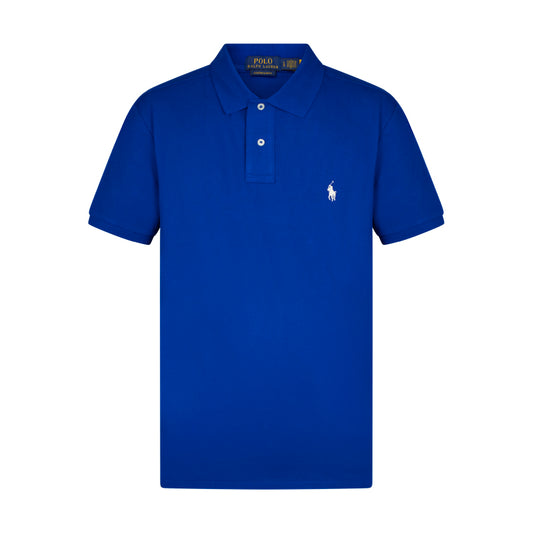 Ralph Lauren Polo Custom Slim Fit Mesh Polo Shirt Blue