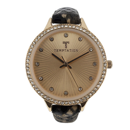 Temptation Rose Gold & Black Ladies Watch