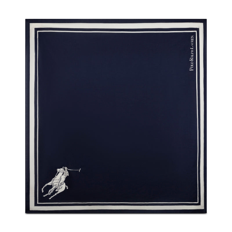 Ralph Lauren Polo Big Pony Cotton Scarf Navy Blue