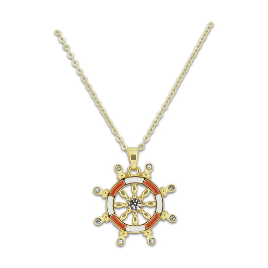 Khloelle Gold Necklace Ship Wheel LC0070797