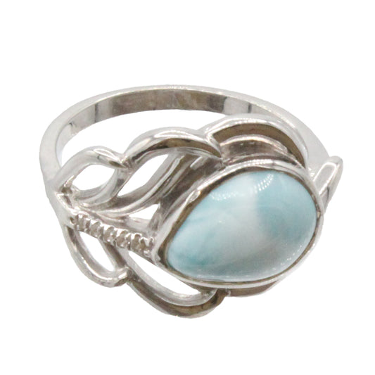 Marahlago Willow Ring Larimar Silver Size 8