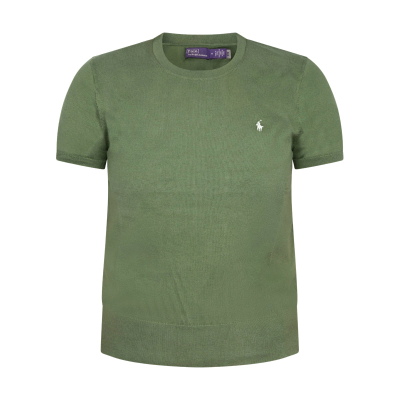 Ralph Lauren Polo Women's Cotton-Blend Short-Sleeve Jumper Olive