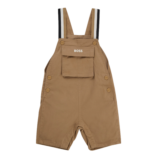 BOSS Baby Stretch Cotton Dungarees with Embroidered Logo