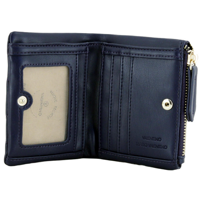 Mario Valentino Ocarina Quilted Wallet Blue Women's