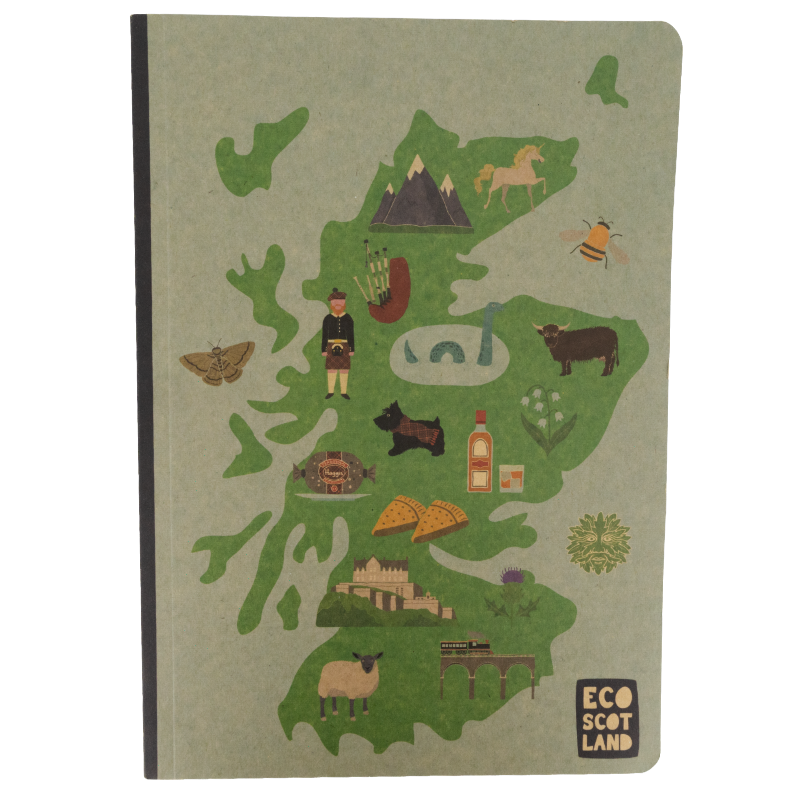 Milly Green Eco Scotland A5 Recycled Kraft Paper Notebook