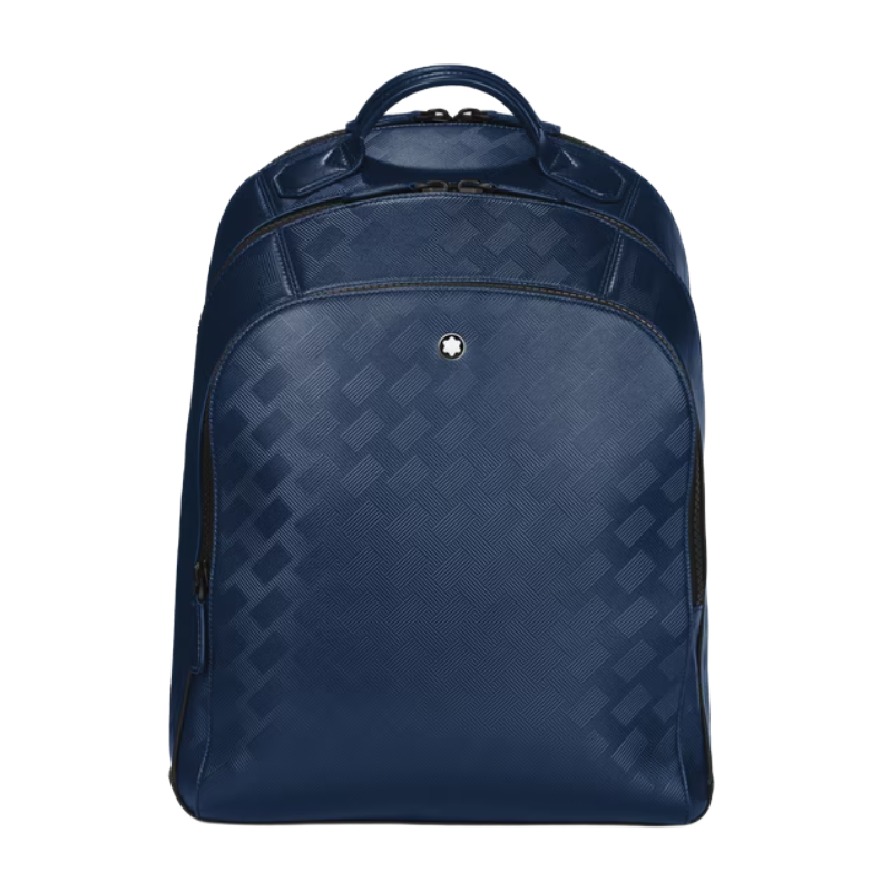Montblanc Extreme Leather Backpack Bag 3 Compartment Ink Blue