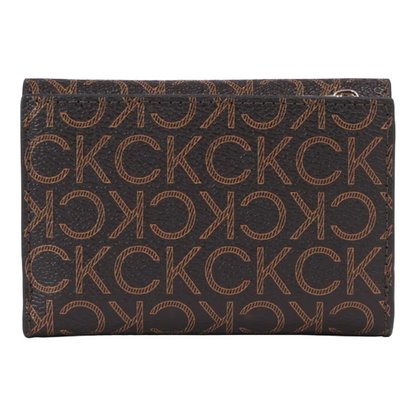 Calvin Klein Tri Fold Women's Purse Brown Mono K60K611324 